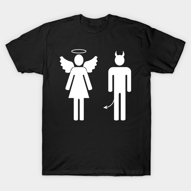 Angel and demon couple T-Shirt by Créa'RiBo